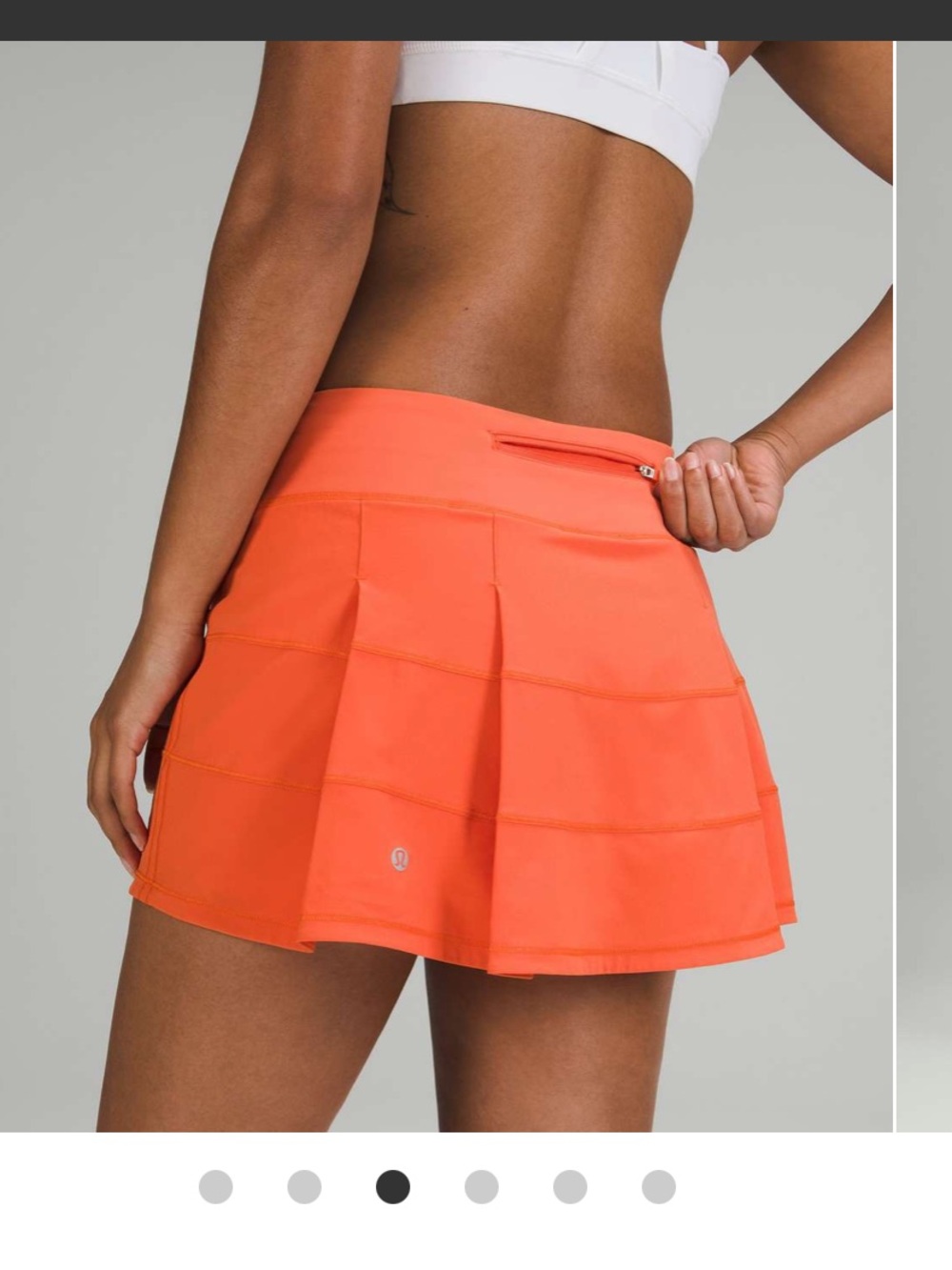lululemon sz 8 orange pace rival skirt warm coral athleisure loungewear golf gym